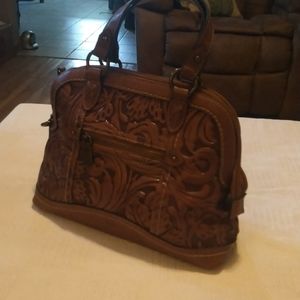 b.o.c Born Concept cute embossed brown bag tote